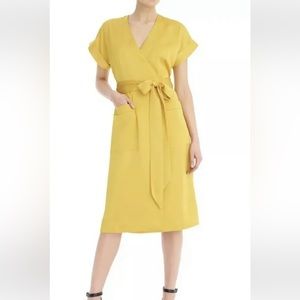 J. Crew Kimono Style Wrap Dress- mustard/gold-small